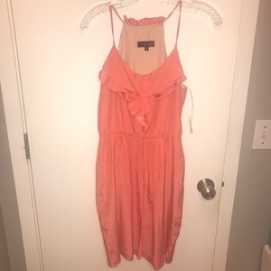 Nell Couture 100% Silk Ruffle Front Dress